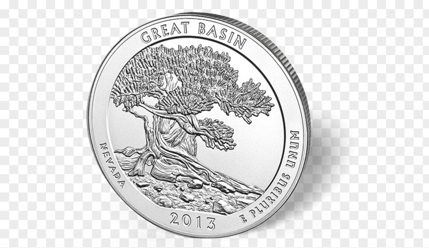 Coin Great Basin National Park America The Beautiful Silver Bullion Coins Quarter PNG