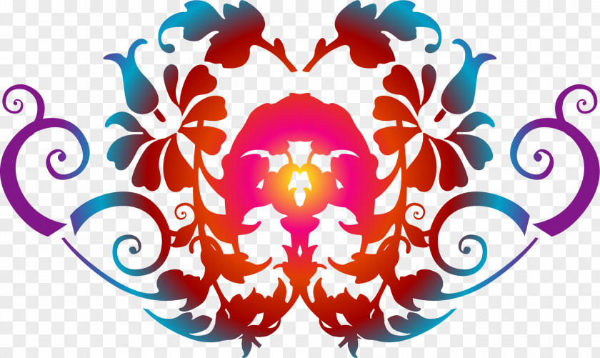 Dream Colorful Flowers Flower Scroll Clip Art PNG
