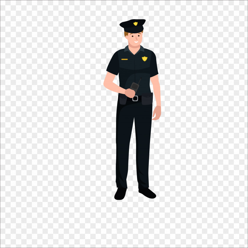 Flat Police Officer PNG