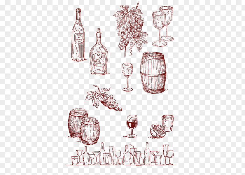 Hand Drawn Drinks Red Wine PNG