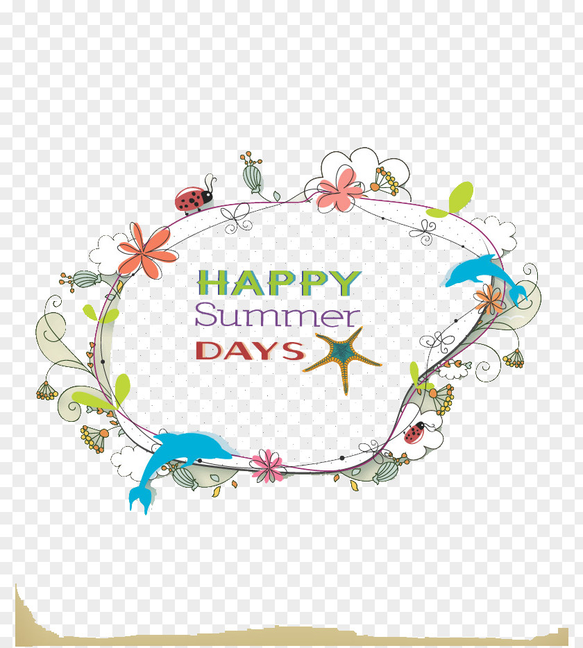 Happy Summer Border Illustration PNG