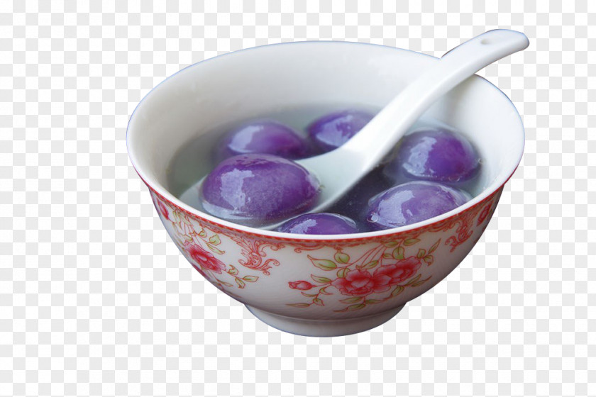 Purple Rice Balls Tangyuan Dongzhi Bowl PNG