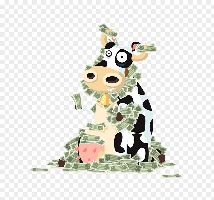 Dairy Cow Cattle Cash Money Clip Art Vector Graphics PNG