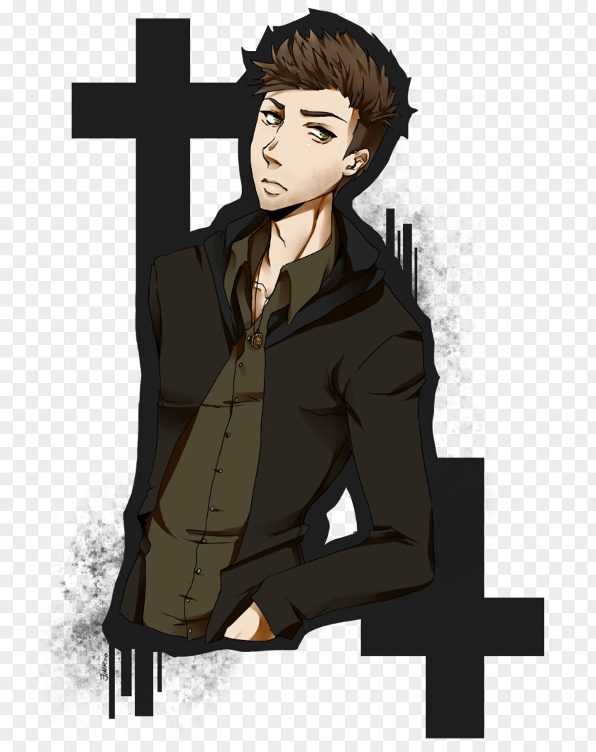 Dean Winchester Black Hair Tuxedo Brown Cartoon PNG