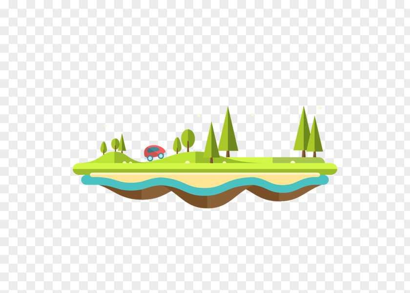 Hand-painted Cartoon Suspension Island Drawing PNG