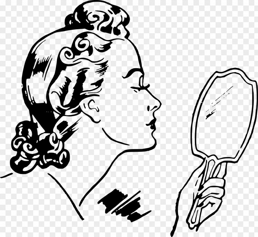 Beauty Parlour Woman Mirror Clip Art PNG