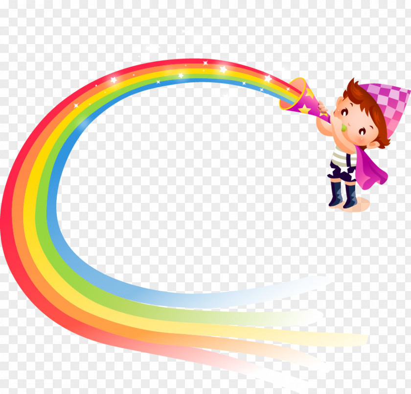 Cartoon Rainbow Child Photography Wallpaper PNG