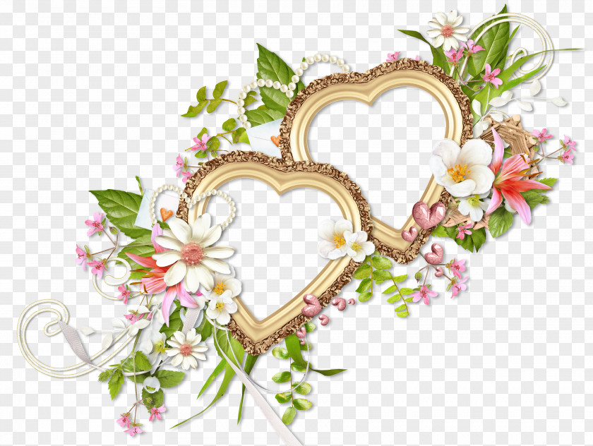 Round Frame Picture Frames Heart Floral Design Drawing Clip Art PNG