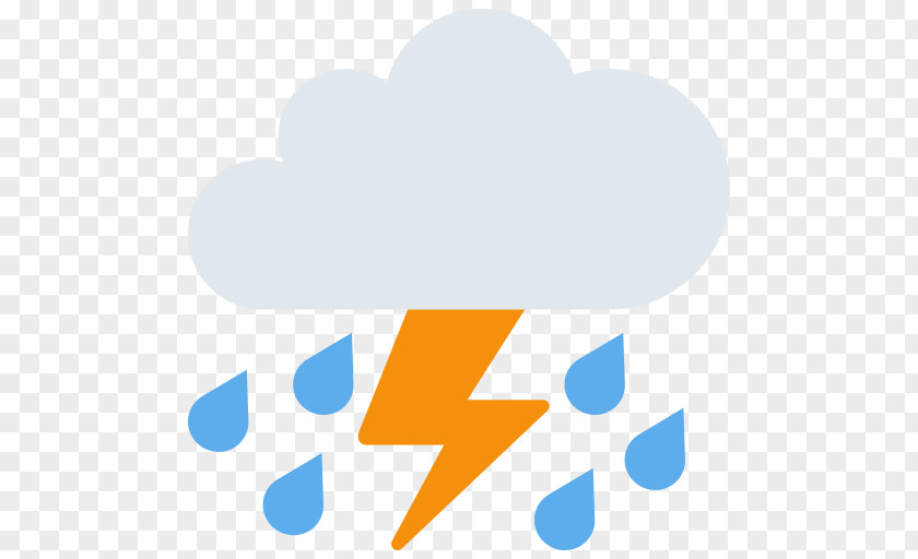 Emoji Thunderstorm Cloud Rain PNG