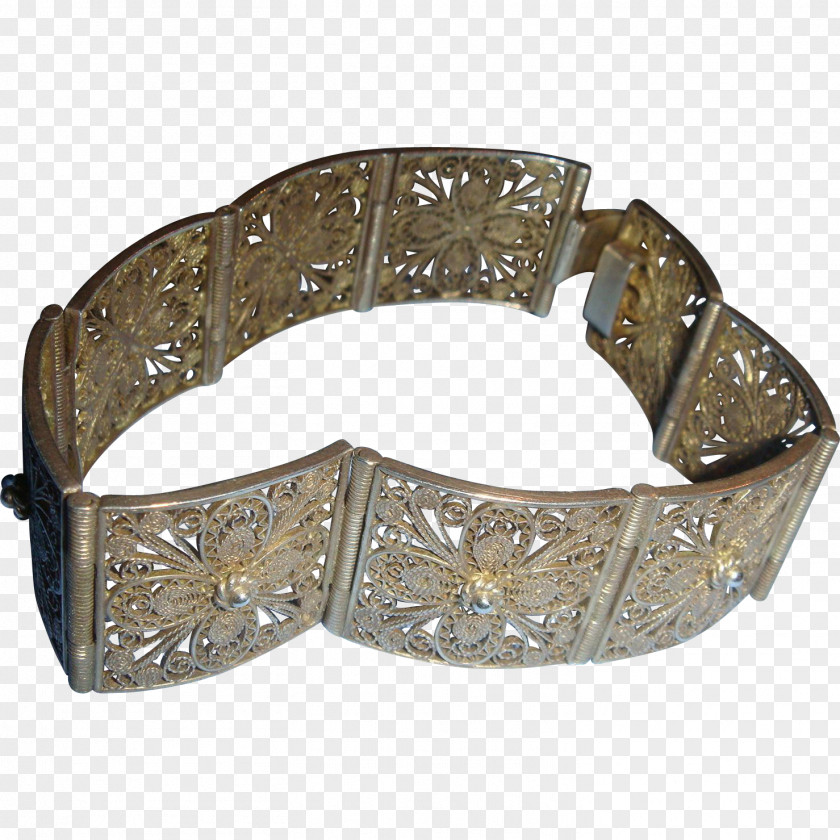 FILIGREE 1920s Bracelet Jewellery Silver Bangle PNG