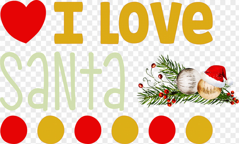 I Love Santa Christmas PNG