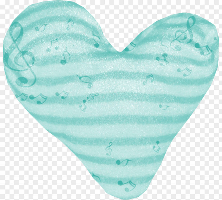 Mint Green Stripes Love Heart Download PNG