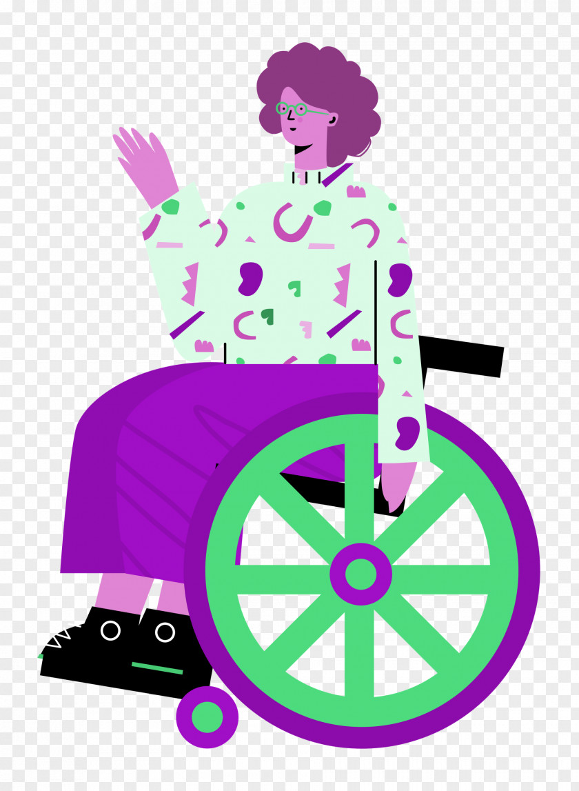 Sitting On Wheelchair Woman Lady PNG