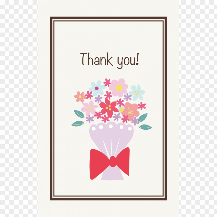 Thank You Card Floral Design Greeting & Note Cards Birthday Post PNG