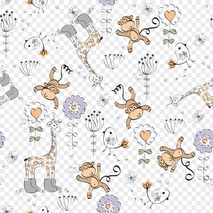 Vector Monkey Background Drawing Cartoon Clip Art PNG