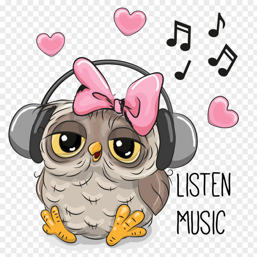 Big Eyes Owl Songs Cartoon Drawing PNG