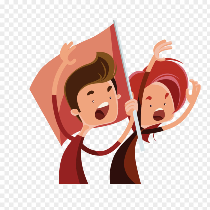 Raise His Flag Vector Characters Drawing Animation Photography Illustration PNG