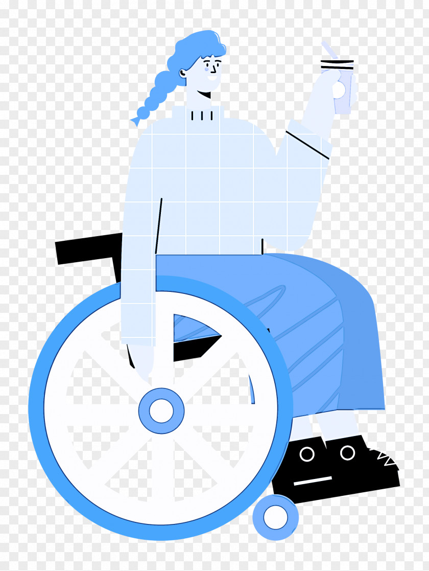 Sitting On Wheelchair Woman Lady PNG