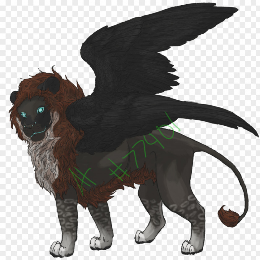 Winged Lion Cat Dog Claw Tail Legendary Creature PNG