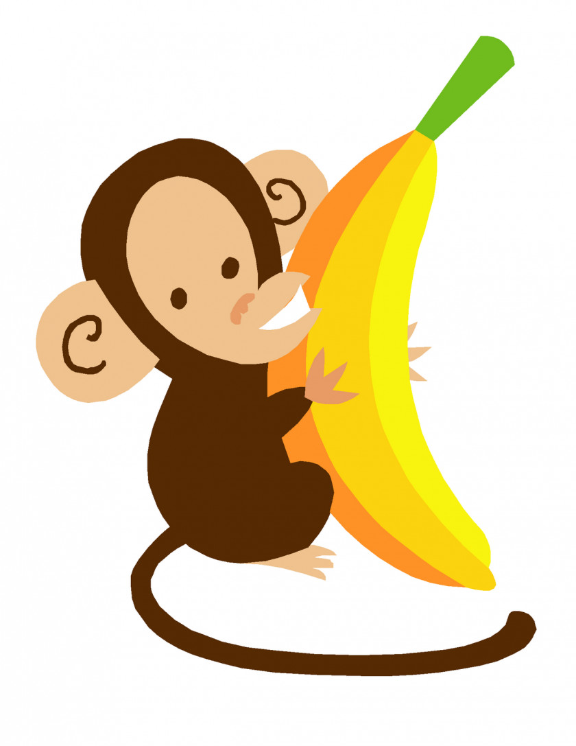 Banana Monkey With Chimpanzee Clip Art PNG