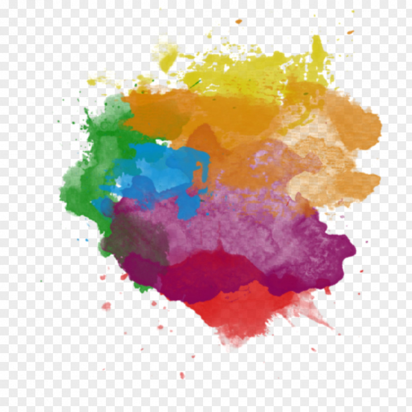 Color Splash Watercolor Painting Clip Art PNG