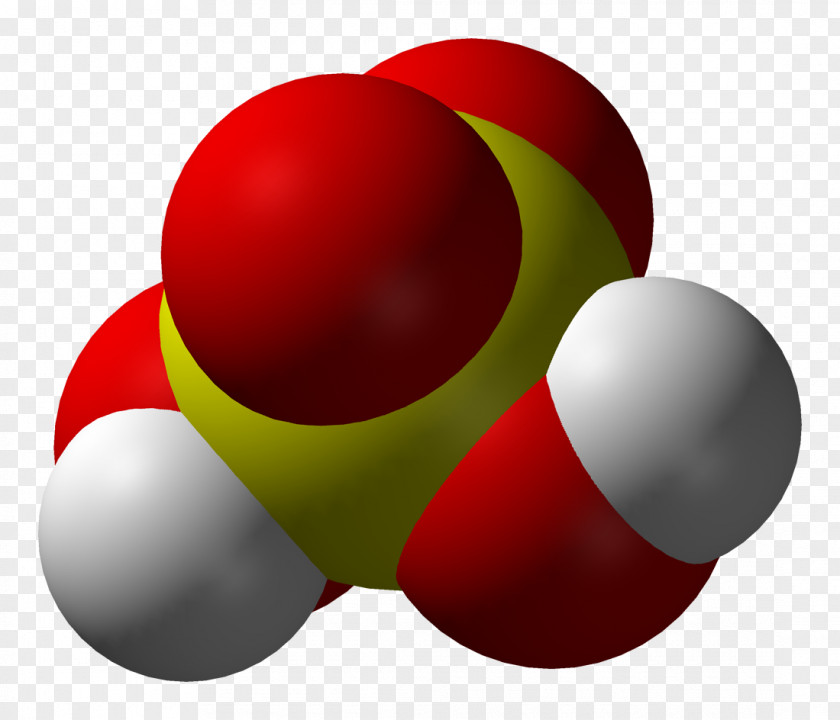 Tridimensional Sulfuric Acid Molecule Chemistry Atom PNG