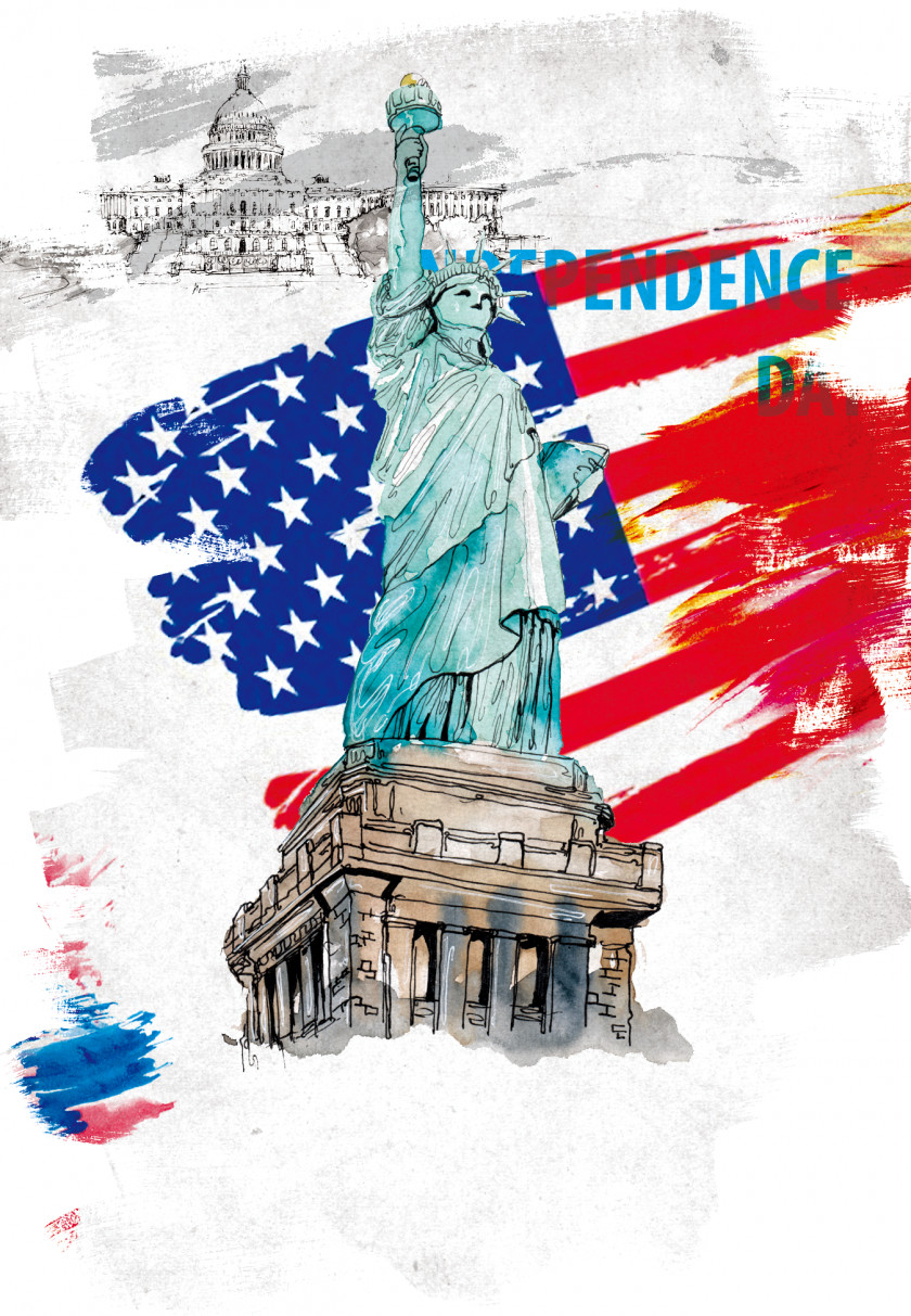 USA Statue Of Liberty Flag The United States Declaration Independence Day PNG