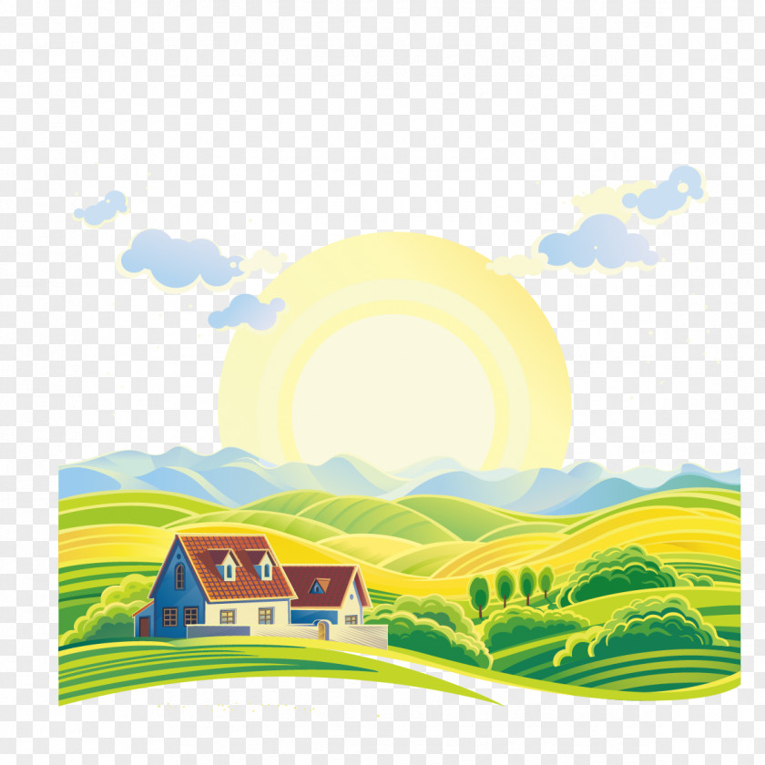 House And Sun PNG