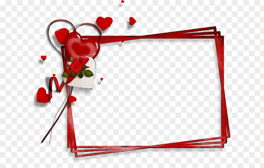 Picture Frame Red Valentines Day PNG