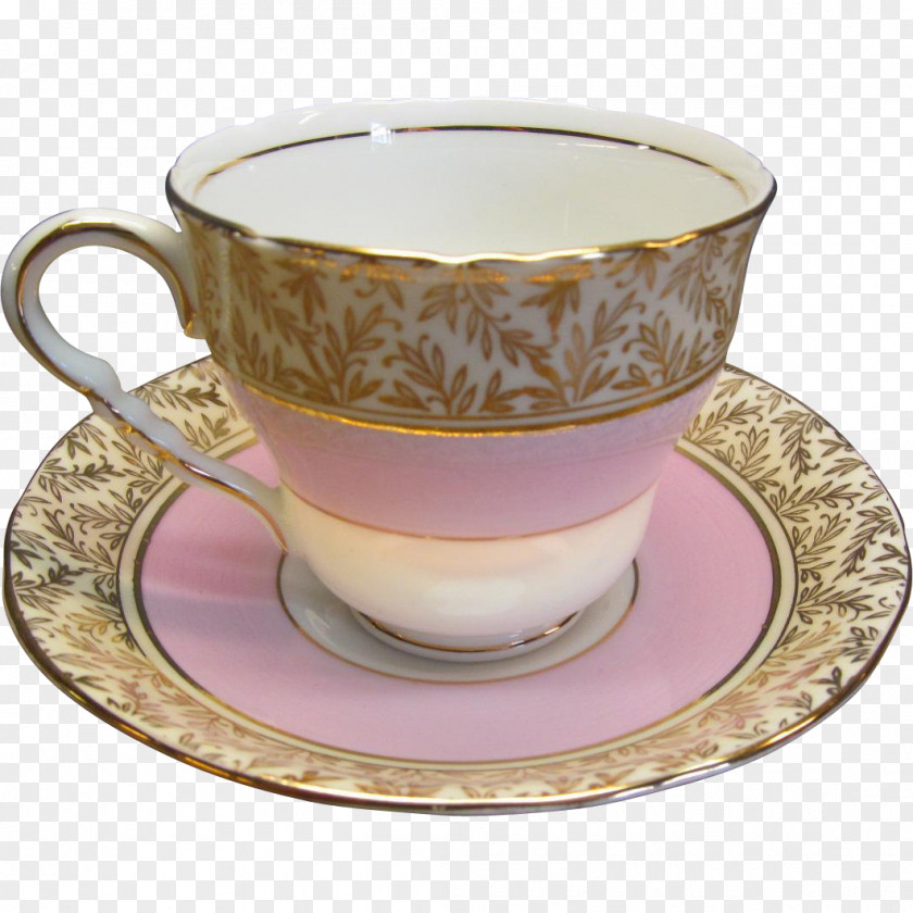 Tea Time Teacup Saucer Tableware Porcelain PNG