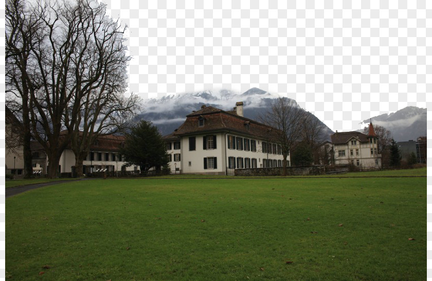 Two Swiss Town Of Interlaken Lake Thun Jungfrau Fukei Wallpaper PNG