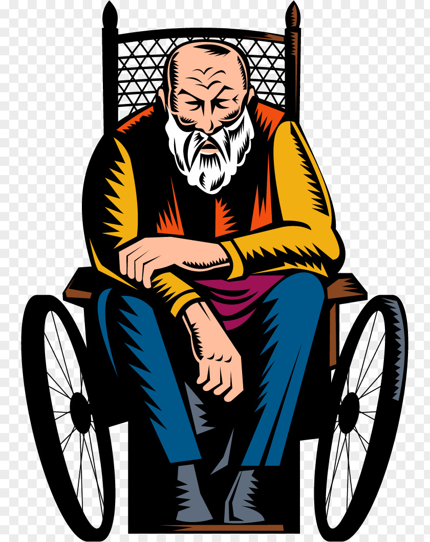 Vector Painted Wheelchair Elderly Disability Stock Photography Illustration PNG