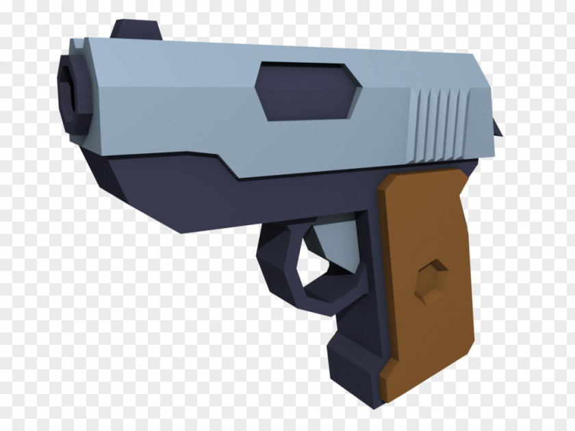 Do Not Enter Trigger Low Poly Pistol Blender Handgun PNG