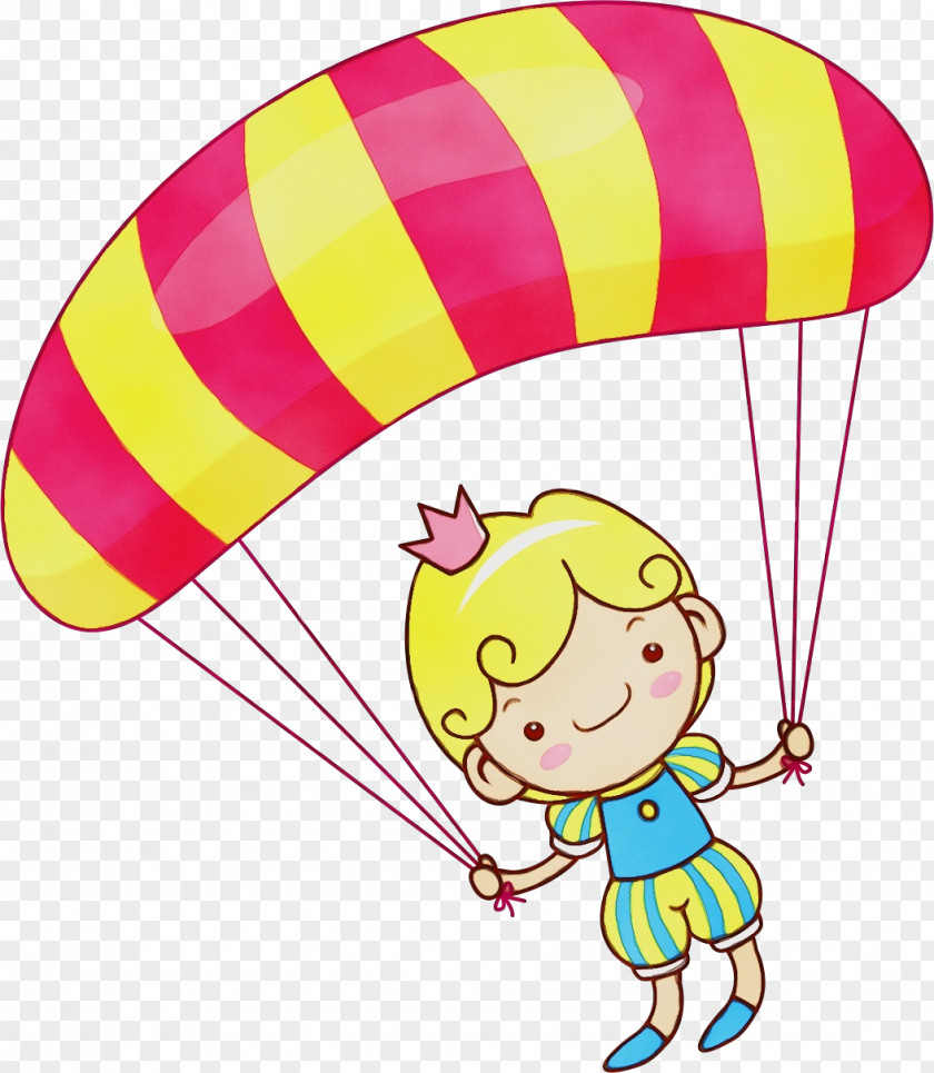 Parachuting Sports Equipment Parachute Yellow Line Pink Clip Art PNG