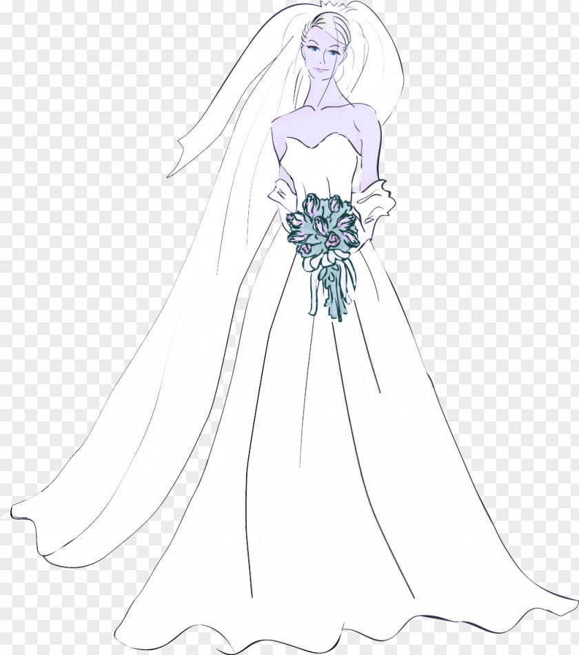 Fictional Character Wedding Dress PNG