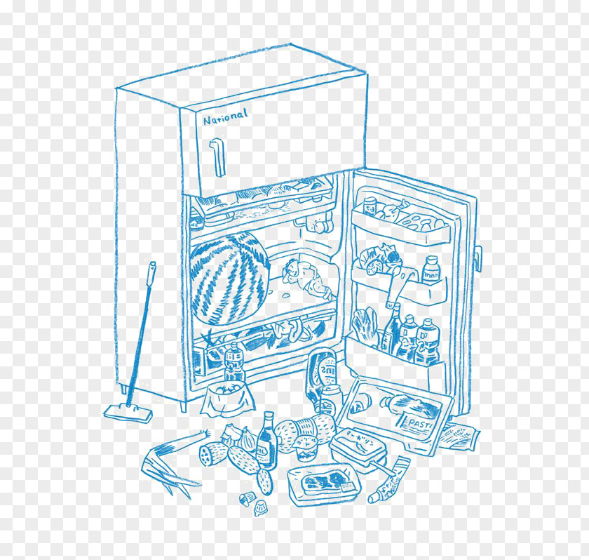 Hand-painted Refrigerator Illustrator Illustration PNG