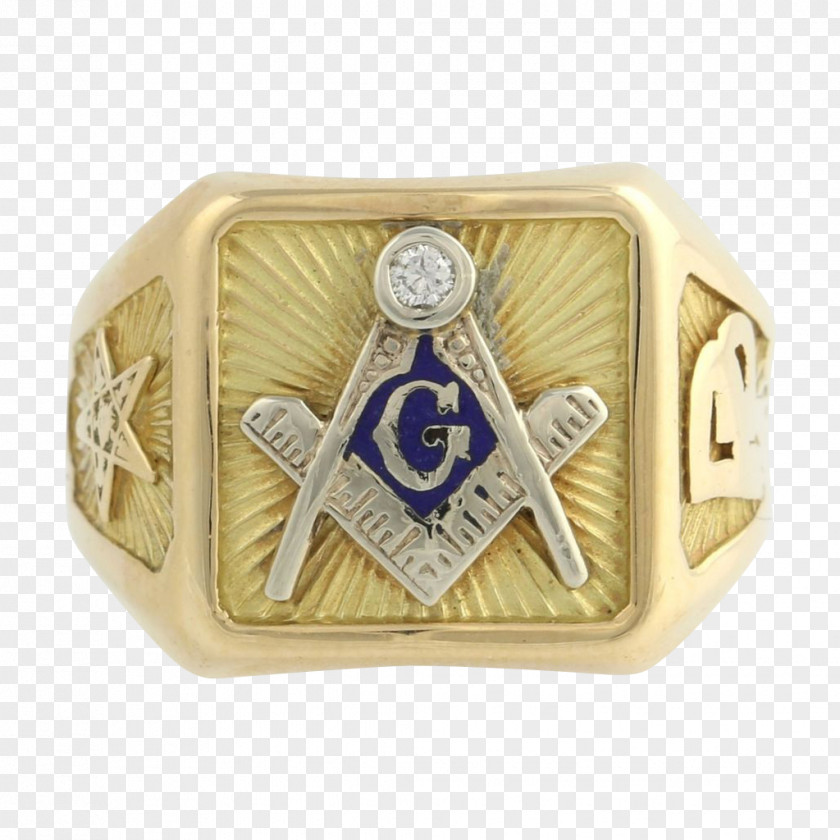 Ring Freemasonry Silver Gold Order Of The Eastern Star PNG