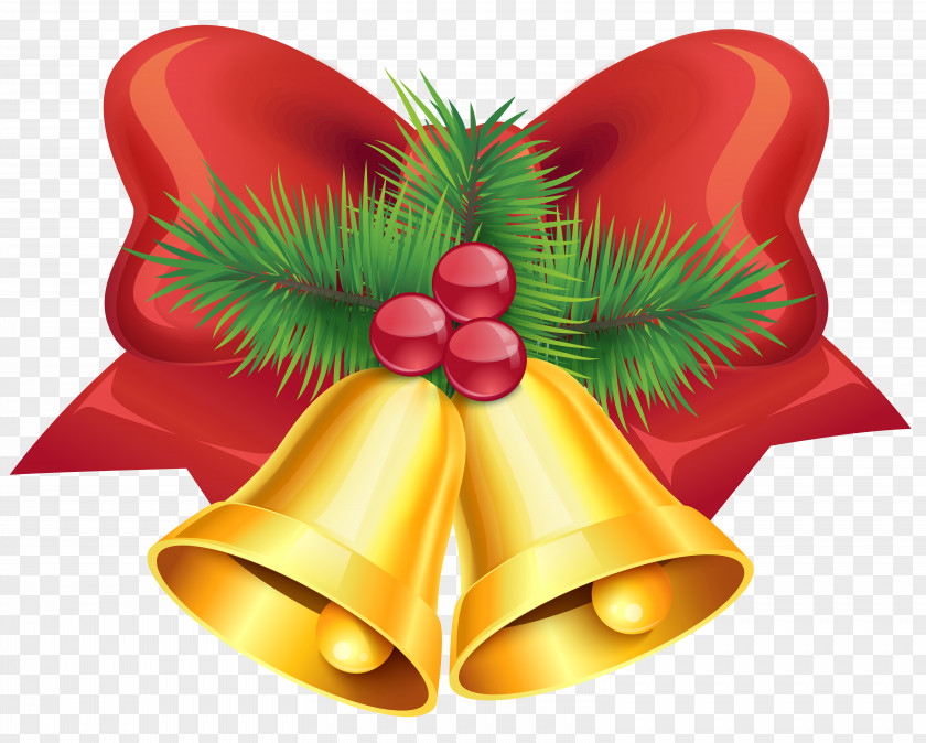 Red Christmas Bell Gift Clip Art PNG