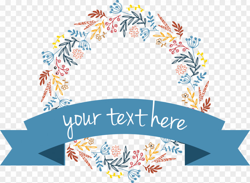 Beautiful Garland Ribbon Flower PNG