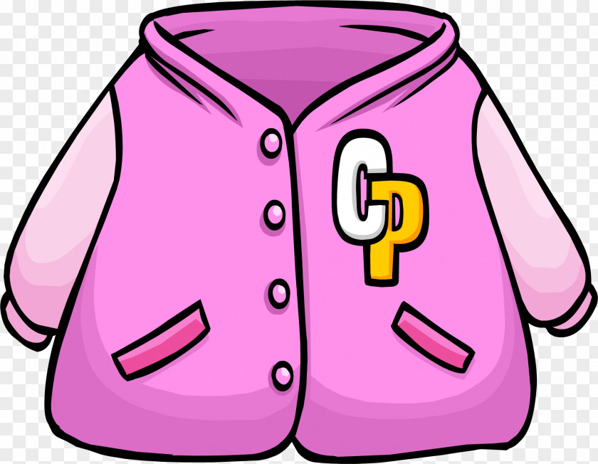 Pink Cartoon Jacket T-shirt Club Penguin Letterman Clothing PNG