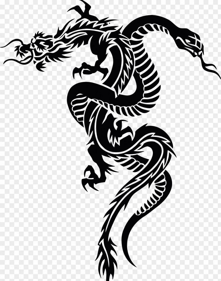 Tribal Snake Cliparts Tattoo Chinese Dragon Clip Art PNG