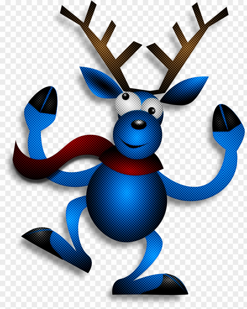 Antler Electric Blue Reindeer PNG