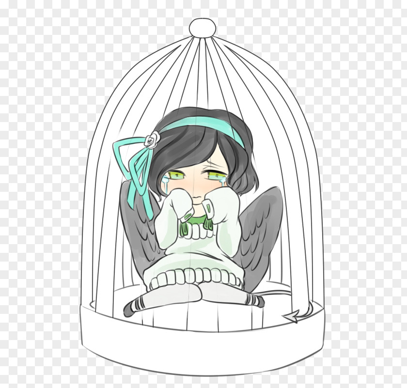 Caged Bird Cartoon Headgear Clip Art PNG