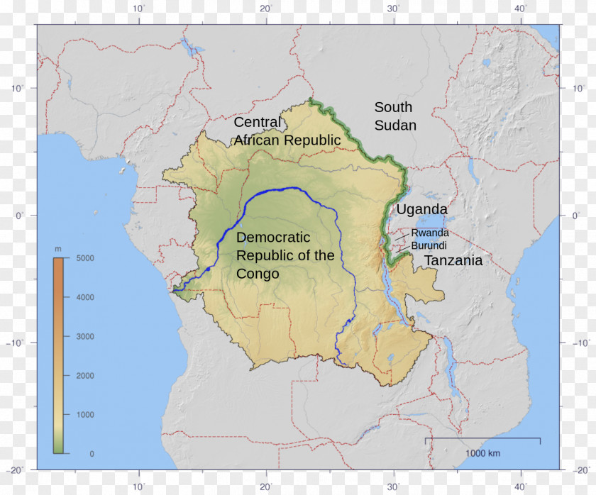 Map Congo River Democratic Republic Of The Congo-Nile Divide PNG