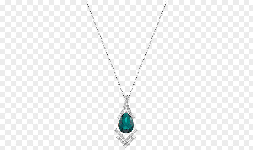 Swarovski Jewelry Women Emerald Necklace Locket Turquoise PNG