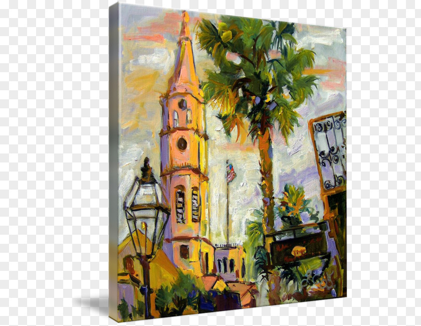 Painting St. Michael's Episcopal Church Oil Charleston Shooting Acrylic Paint PNG