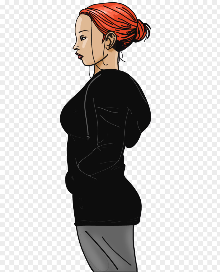 Redhead Black M Cartoon Sleeve Shoulder PNG