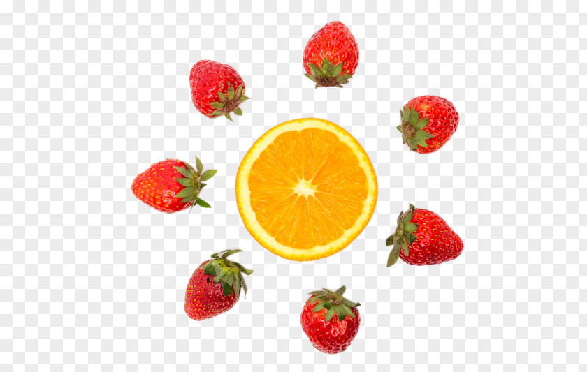 Strawberry Creative Circle With The Smoothie Fruit PNG