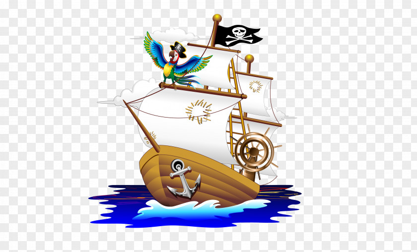 Pirate Ship Piracy Cartoon Illustration PNG