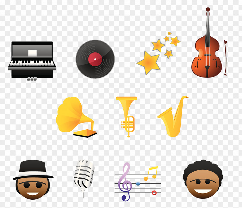 A Group Of Musical Elements Alto Saxophone Instrument Clip Art PNG